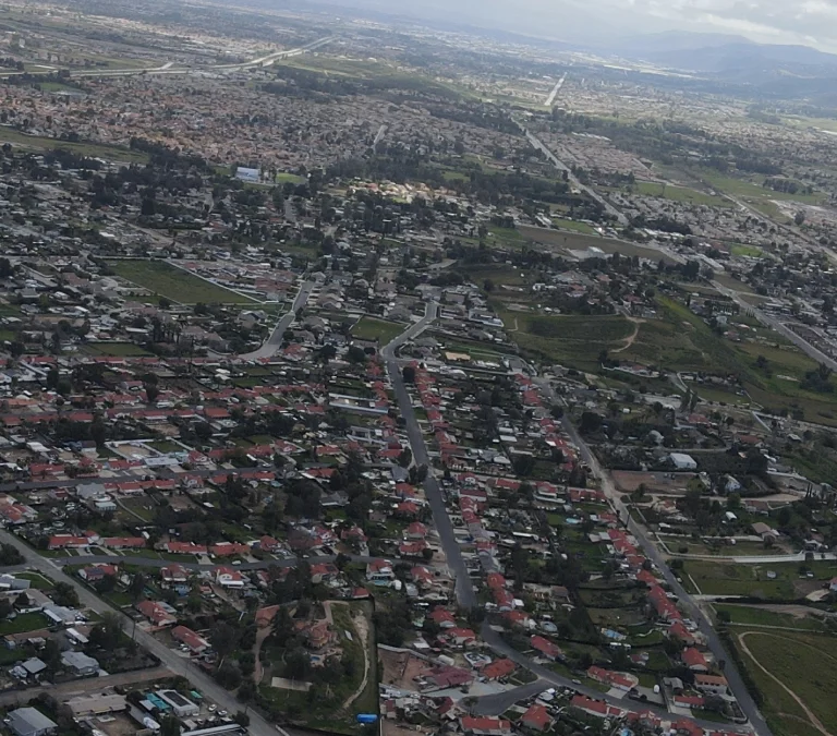 an aerial view of a city