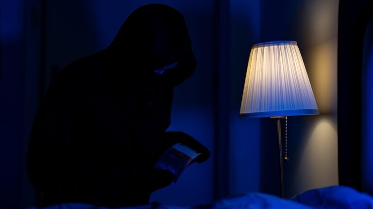 thief steals money from the bedside table