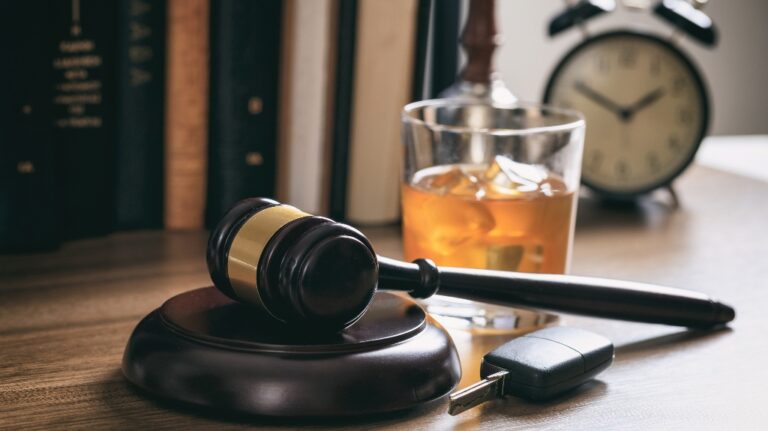 whisky, car keys and judge gavel