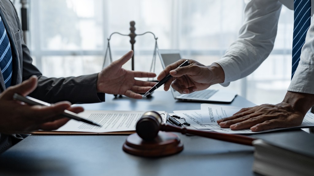 lawyer is consulting client