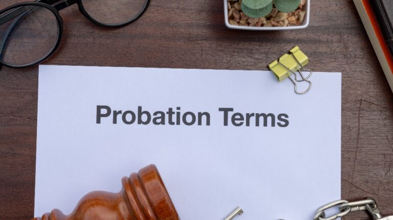 Probation Terms Paper and judge's gavel